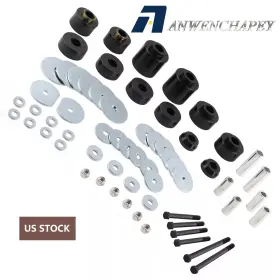 Bus018-bk-w Anwenchapey Polyurethane For 1980-98 Ford F150 F250 F350 2wd 4wd Body Cab Mount Bushing Kit