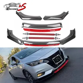 241216-1 Aoxoms Carbon Front Bumper Lip Body Kit Splitter Spoiler Glossy For Nissan Versa