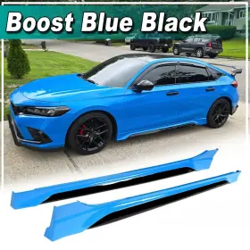 Apex-carbon 3569807668044 For 2022-25 Honda Civic Yofer Boost Blue Black Side Skirt Extension Lip Spoiler