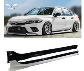 Apex-carbon 3569807698003 For Honda Civic 11th Gen 2022-25 Yofer White Pearl And Black Side Skirt Extensions