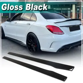 C205 Apex-carbon 569807033071 For Benz W205 C200 C300 C43 C63 Amg Glossy Black Side Skirts Extension Lip