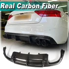 Apex-carbon 569807033255 For Audi A5 Sline S5 Coupe 2012-17 Real Rear Bumper Lip Diffuser Spoiler