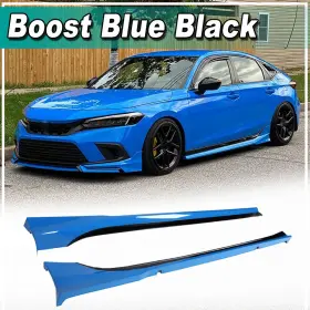 Apex-carbon 569807683085 For 2022-26 Honda Civic Yofer Boost Blue Black Side Skirt Extension Lip Spoiler
