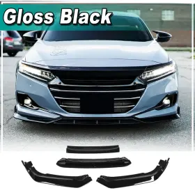 Apex-carbon 569807697563 Glossy Black Front Bumper Lip Splitter Spoiler Fit For Honda Accord Sport 21-22