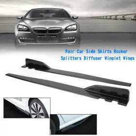 C207-a024-cf Artudatech Pair 120cm Car Carbon Fiber Side Skirts Rocker Splitters Diffuser Winglet Wings