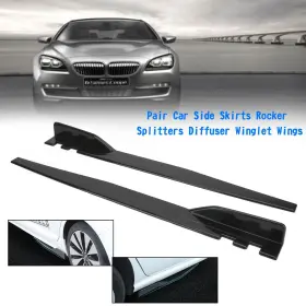 C207-a024-gb Artudatech Pair 120cm Car Gloss Black Side Skirts Rocker Splitters Diffuser Winglet Wings