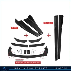 Aup17088601cp Aup Universal Car Front Rear Lip Spoiler Splitter 86 Inch Side Skirt Extension For Bmw
