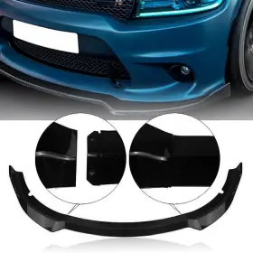 Ausmila 4de315 63 Black Front Bumper Spoiler Splitter Cover Kit For 2015 2016-2019 Dodge Charger