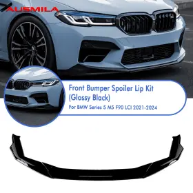 5111-8069598 Ausmila Front Bumper Splitter Lip Body Kit For Bmw Series 5 M5 F90 Lci 2021-2024 Black