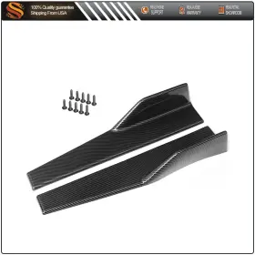 Aut1664640us Aut 2x Carbon Fiber Car Side Skirts Spoiler Rocker Splitters Kits Anti-scratch 45cm