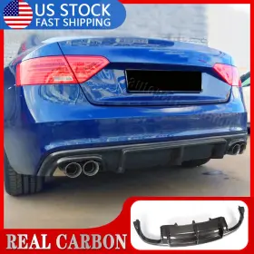 Auto-parts 569806990160 For Audi A5 Sline S5 B8.5 2012-17 Real Carbon Rear Bumper Lip Diffuser Spoiler