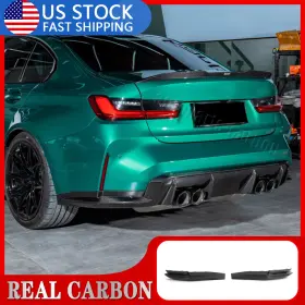 Auto-parts 569807427207 For 2021-2025 Bmw G80 M3 Real Carbon Fiber Rear Bumper Corner Side Splitter Lip