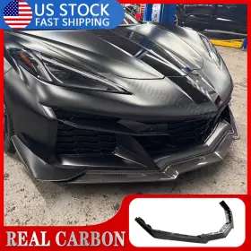 Auto-parts 569807650551 Real Carbon Fiber Front Bumper Lip Splitter For 23-up Chevrolet Corvette C8 Z06