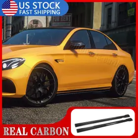 W213 Auto-parts 569807657147 For Mercedes E43 E53 E63 2019 Sedan Real Carbon Side Skirts Extension Lips