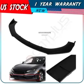 Adp1175982103s Autodayplus Universal Big Size Painted Glossy Black Front Bumper Lip Spoiler Cover Trim