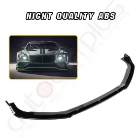 Adp1603170201s Autodayplus Fits 2019-2020 Accord Honda 4dr 3pcs Black Front Bumper Lip Splitter Spoiler