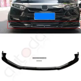 Adp16031702402s Autodayplus For 18-19 Honda Accord Gloss Black Front Bumper Lip Spoiler Splitter Body Kit
