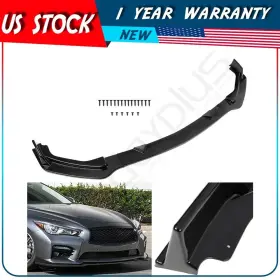 Adp16109505s Autodayplus For 2014-2017 Infiniti Q50 Base Painted Black Front Bumper Spoiler Lip 3pcs