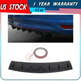 Adp16195601001s Autodayplus Shark Fin 7 Wing Lip Diffuser 34 Inch X6 Rear Bumper Chassis Black Abs Universal
