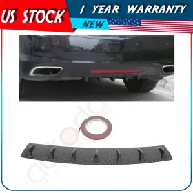 Adp16195901402s Autodayplus 7 Fins Style Rear Lower Bumper Diffuser Fin Spoiler Splitter Carbon Fiber Print