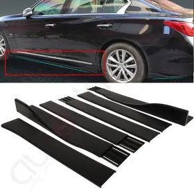 Adp1672122103s Autodayplus 6pc Universal Black Extension Side Skirt Rocker Splitters 86 Inch X 4 Body Kits