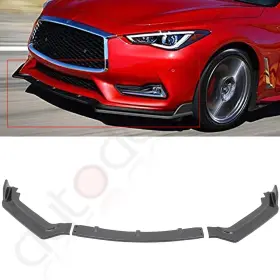 Adp17016707s221 Autodayplus For 2017-present Infiniti Q60 3pcs Front Bumper Lip Carbon Look