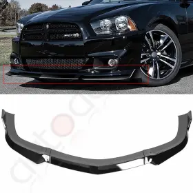 Adp17062807s221 Autodayplus For 2011-2014 Dodge Charger 3pcs Front Bumper Lip Glossy Black