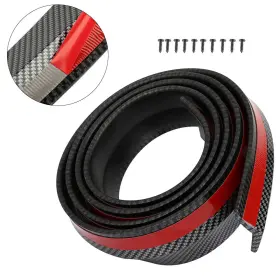 Aut161091at01c Autodealsparts 1x Front Bumper Lip Splitter 2.5m Carbon Fiber Chin Skirt Protector Universal