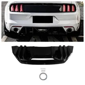 At-24mustang-rl1-gb Autodepots Rear Bumper Diffuser Lip Kit Abs Glossy Black For 2024-2025 Ford Mustang Mk7 Gt