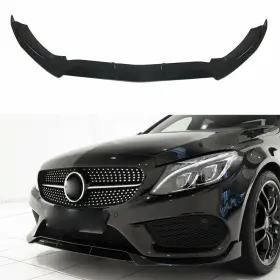 At-w205s-fl1-gb Autodepots Glossy Black For 2015-2017 2018 Benz C-class W205 C205 Front Bumper Lip Splitter