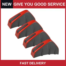 Automall Tech 766549879988 Universal Car Diffuser Shark Fin Spoilers For Vehicle Black Red Pack Of 4