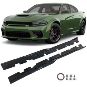 Aldg-01-021-sz Autoparts Mall Fit For 2015-2023 Charger Side Skirts Accessories Carbon Fiber Look Rock Panels