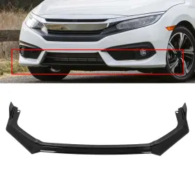 Un51127ca85664 Autoparts Union For 2022-2023 Honda Civic Sedan Front Bumper Lip Spoiler Glossy Black