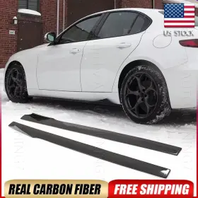 Autoturning 7 569807722951 For Alfa Romeo Giulia 2017-2020 Real Carbon Side Skirts Extension Lip Spoiler