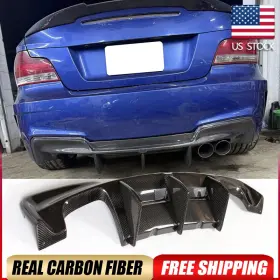 Autoturning7 569801398978 Fit For Bmw E82 1m Coupe 2011-2019 Rear Bumper Diffuser Lip Spoiler Real Carbon