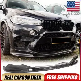 Autoturning7 569801402873 For Bmw F86 X6m F85 X5m 2014-2018 Real Carbon Front Bumper Lip Spoiler Body Kit