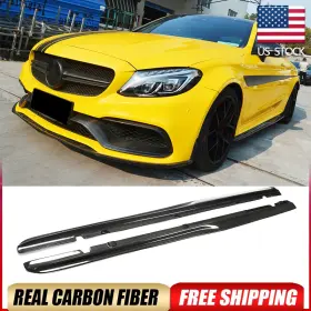 C205 Autoturning7 569801422925 Fit For Benz W205 C43 C63 Coupe 2015up Real Carbon Side Skirt Extension Lip