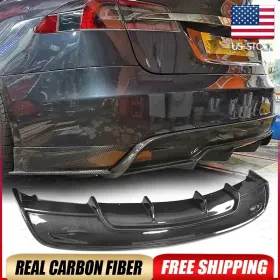 Autoturning7 569806979011 For Tesla Model S Sedan 2016-2019 Real Carbon Rear Bumper Lip Diffuser Body Kit