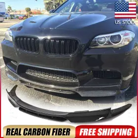Autoturning7 569806983247 For Bmw 5 Series F10 M5 2012-2016 Real Carbon Front Bumper Lip Spoiler Body Kit
