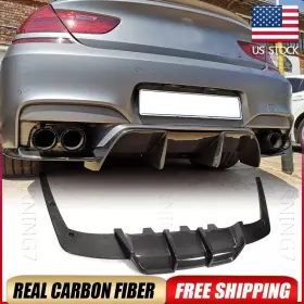 Autoturning7 569806989782 For Bmw F06 F12 F13 M6 2013-2018 Real Carbon Rear Bumper Diffuser Lip Body Kit