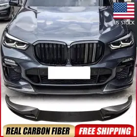 Autoturning7 569806991563 Fit For Bmw X5 G05 M-sport 2019-22 Real Carbon Front Bumper Lip Spoiler Body Kit