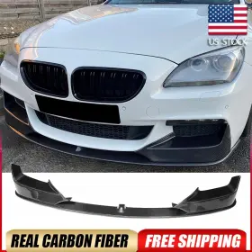 Autoturning7 569807430269 For Bmw F06 F12 F13 M-sport 12-19 Real Carbon Front Bumper Lip Spoiler Splitters