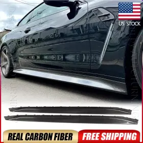 Autoturning7 569807434854 For Bmw G82 G83 M4 2021-2023 Real Carbon Side Skirt Extension Lip Panel Body Kit