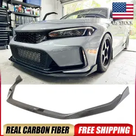 Autoturning7 569807507619 For Honda Civic Type-r Hatchback 2023-2025 Real Carbon Front Bumper Lip Spoiler