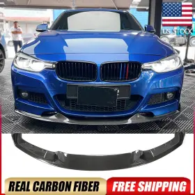 Autoturning7 569807723057 For Bmw F30 F31 F35 325i M-sport 2012-2018 Real Carbon Front Bumper Lip Splitter