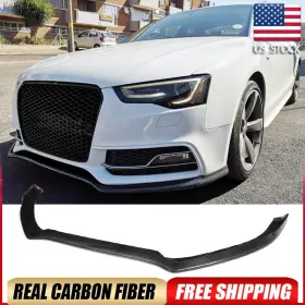 Autoturning7 569807723088 For Audi S5 Sline B8.5 Coupe 13-17 Real Carbon Front Bumper Lip Spoiler Splitter