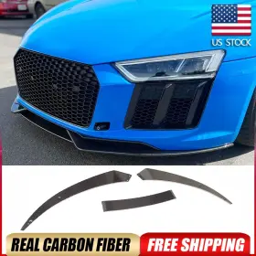 Autoturning7 569807726027 For Audi R8 V10 Gen 2 2016-2018 Real Carbon Front Bumper Lip Spoiler Splitter