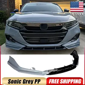Autoturning7 569807726263 For Honda Accord 2021-2022 Sonic Grey Black Front Bumper Lip Spoiler Splitters