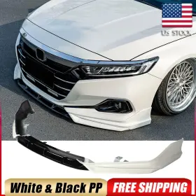 Autoturning7 569807726287 For Honda Accord 2021-2022 White Pearl Black Front Bumper Lip Spoiler Splitter