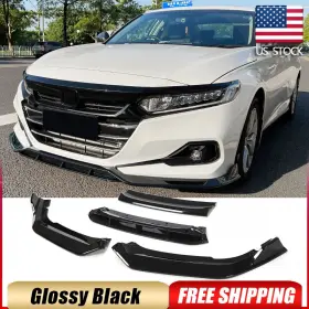 Autoturning7 569807728359 For Honda Accord 10.5th 2021-2022 Gloss Black Front Bumper Lip Spoiler Splitters